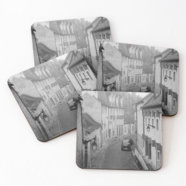 Item preview, Street in Beaune Old Town - Bourgogne France in Black and White designed and sold by CarolinaReina.