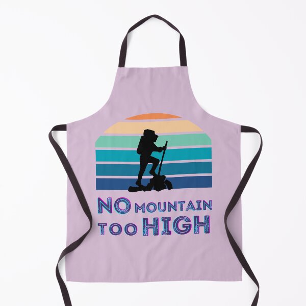 Item preview, No mountain Too high, light background, hiker, retro designed and sold by artbleed.