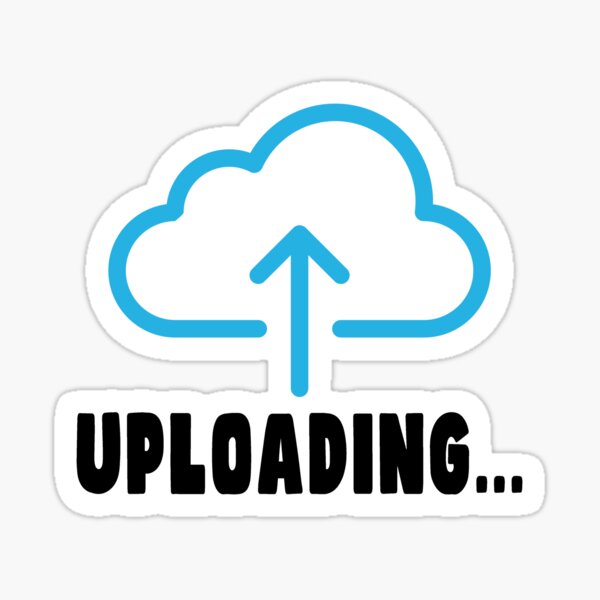 "Uploading Upload Text Symbol Cloud" Sticker for Sale by PodiShawna Redbubble