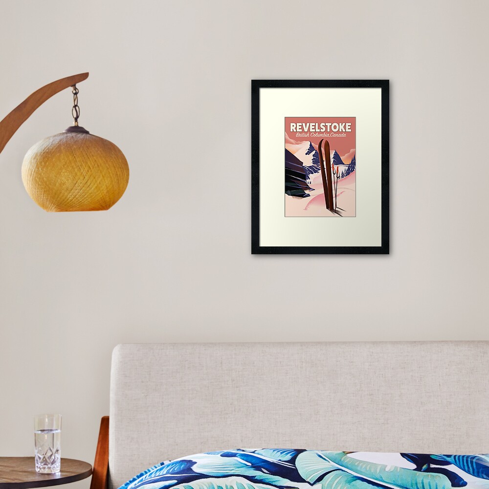 Revelstoke British Columbia, Canada Ski poster Framed Art Print