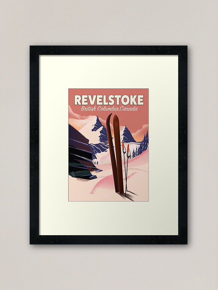 Alternate view of Revelstoke British Columbia, Canada Ski poster Framed Art Print