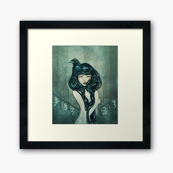 ‘Oracle of the sodden raven’ Framed Art Print