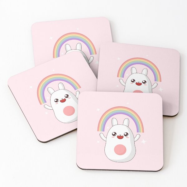 Item preview, Kawaii chubby bunny bean and rainbow designed and sold by KonichiwaCutie.