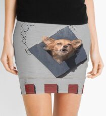 C1. Dog Abstract Art. Mini Skirt