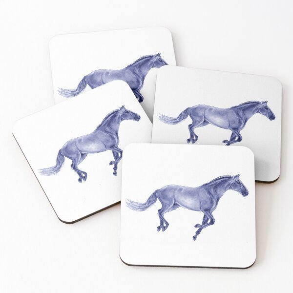Item preview, Galloping horse 3 - blue colorized version designed and sold by SylvieG18.