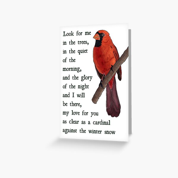 Item preview, Loved One Cardinal Condolence Message and Illustration (Green on White) designed and sold by esslev.