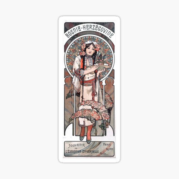 Item preview, Bosnie-Herzegovine; L’exposition Universelle, Paris -Alphonse Mucha -Art Nouveau Mucha -Vintage Alphonse Woman Nouveau designed and sold by TeeARTHY.