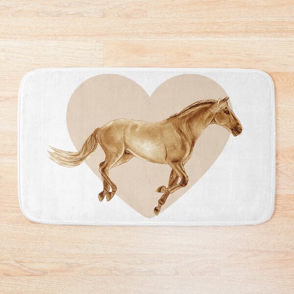 Item preview, Galloping horse 3 - brown colorized version, heart background designed and sold by SylvieG18.