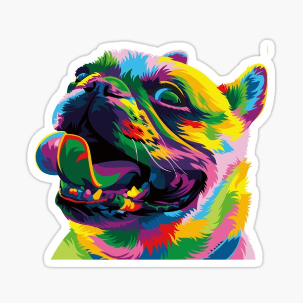 Vista previa del artículo con la obra «Este es un lindo y colorido Bulldog francés.», diseñado y vendido por HMBTH ⭐​⭐​⭐​⭐​⭐​.