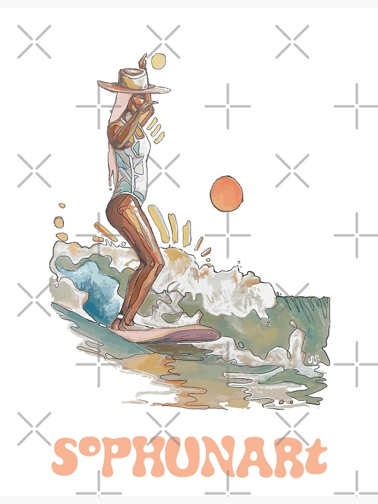 Póster de tabla de Surf colorida, cuadro artístico de Surf costero