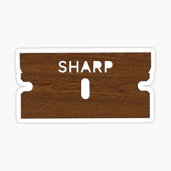 SHARP Razor Blade (WOOD) Sticker