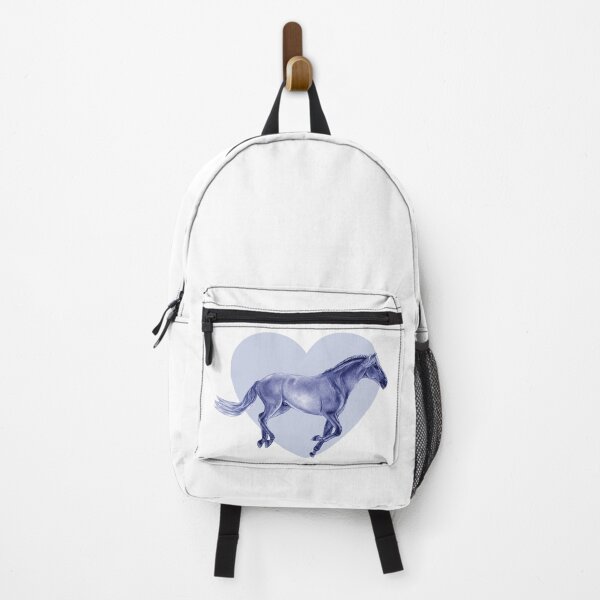 Item preview, Galloping horse 3 - blue colorized version, heart background designed and sold by SylvieG18.