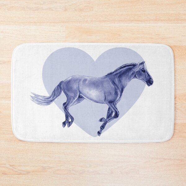 Item preview, Galloping horse 3 - blue colorized version, heart background designed and sold by SylvieG18.