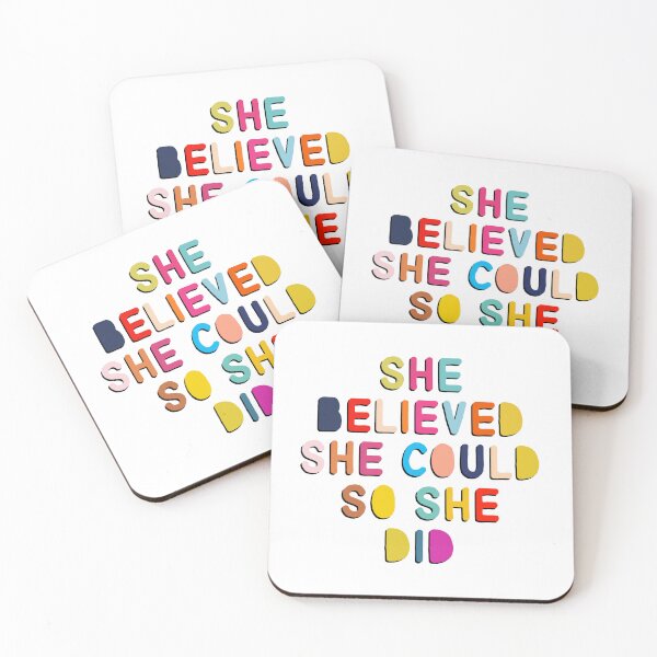 Item preview, She Believed She Could So She Did Quote designed and sold by ThreadlyAndCo.
