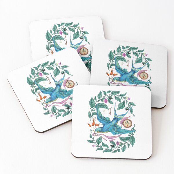Item preview, Flying swallow and Nightshade. White background. designed and sold by Sitenkovamary.