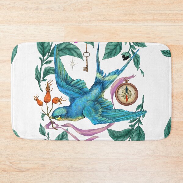 Item preview, Flying swallow and Nightshade. White background. designed and sold by Sitenkovamary.