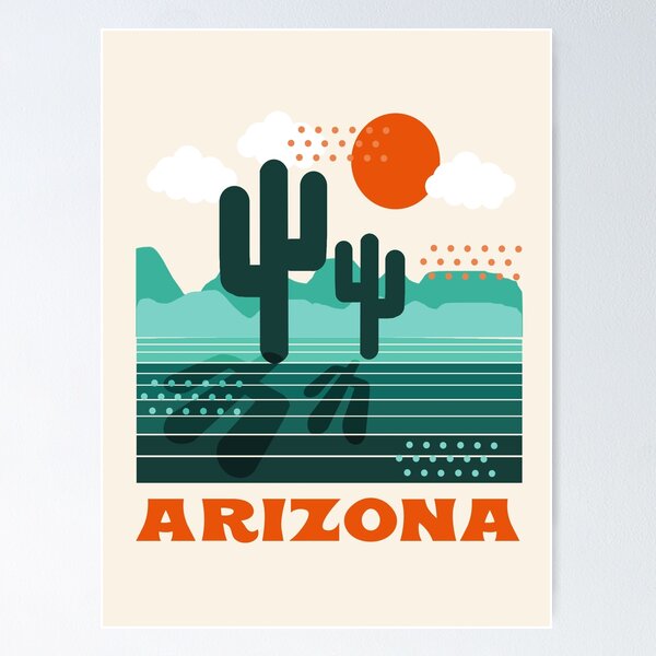Item preview, Arizona - retro 70s 1970's sun desert southwest usa throwback minimal design by Seventy Eight designed and sold by 78designs.