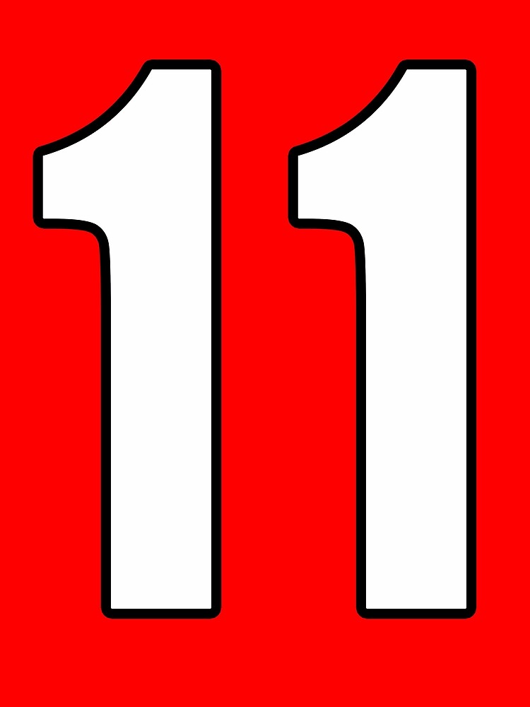 "Number 11. Football. Soccer. Eleven. Eleventh. 11th. Team. Red. Devils." Art Print by