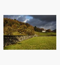 Dry Stone Wall and Barn Landscape Photographic Print