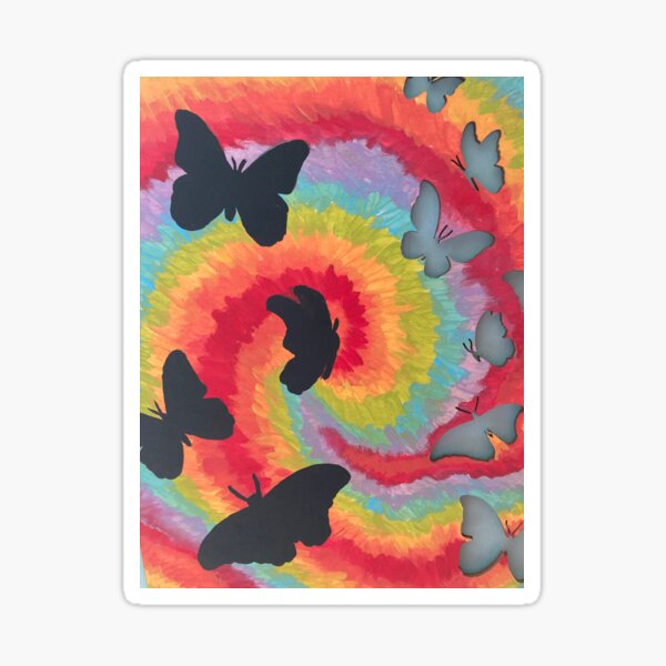 Tie Dye Butterfly Sticker For Sale By Kena Darknessa Redbubble 