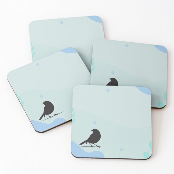 Item preview, Serene Silhouette - Minimalist Bird on Blue designed and sold by DonneeCreations.