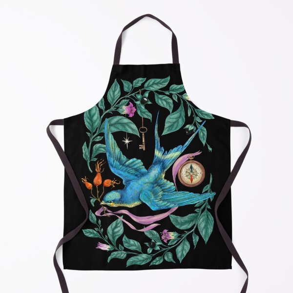 Item preview, Flying swallow and Nightshade. Black background. designed and sold by Sitenkovamary.