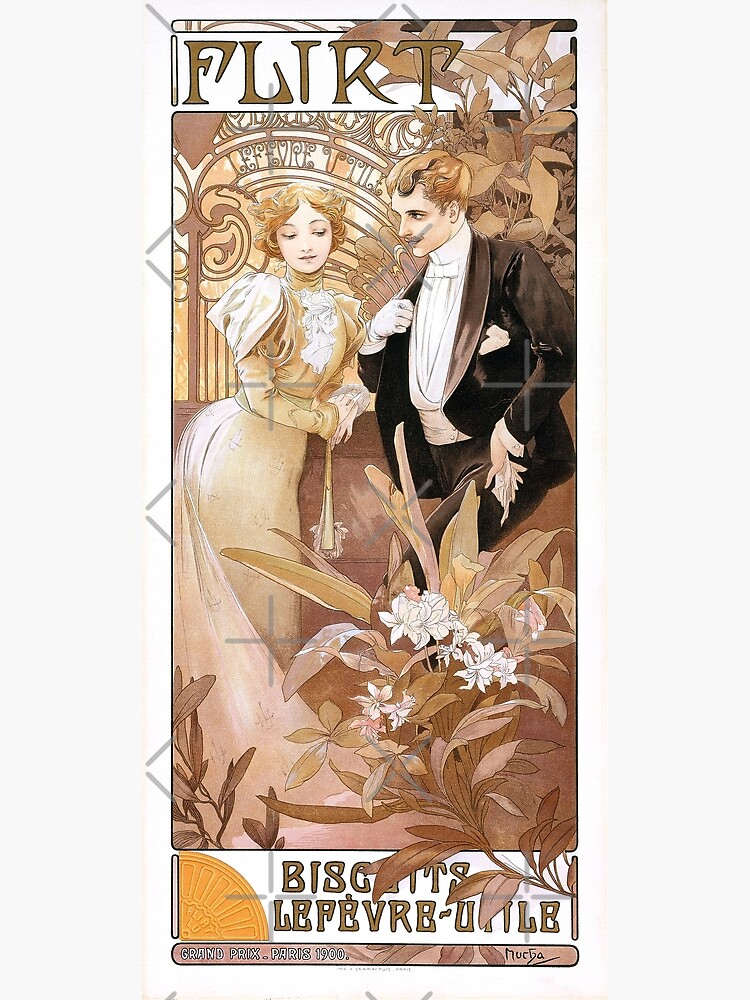 Flirt -Alphonse Mucha -Art Nouveau Mucha -Vintage Alphonse Woman