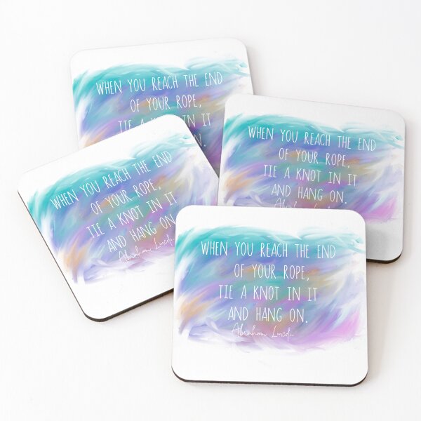 Item preview, Motivational Positive Quote Abraham Lincoln on blue watercolor designed and sold by art64.