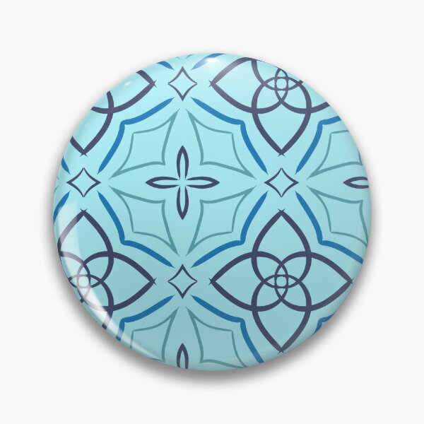 Item preview, Cool blues unique hand drawn geometric repeating pattern - WelshDesigns designed and sold by welshdesigns.