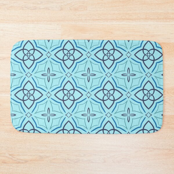Item preview, Cool blues unique hand drawn geometric repeating pattern - WelshDesigns designed and sold by welshdesigns.