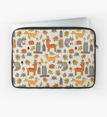 Woodland camping animal nature owl fox deer raccoon cute by andrea lauren Laptop Sleeve