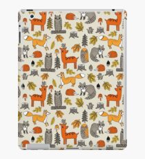 Woodland camping animal nature owl fox deer raccoon cute by andrea lauren iPad Case/Skin