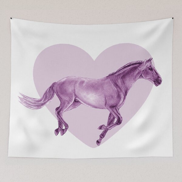 Item preview, Galloping horse 3 - purple colorized version, heart background designed and sold by SylvieG18.
