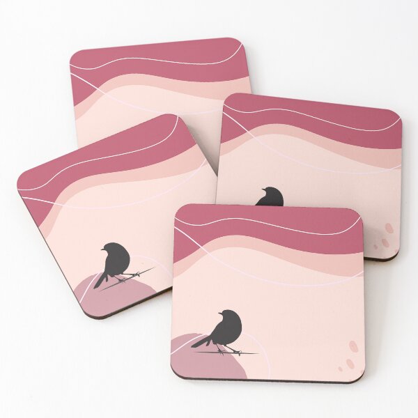 Item preview, Minimalist Avian Silhouette - Elegant Bird on Rose designed and sold by DonneeCreations.
