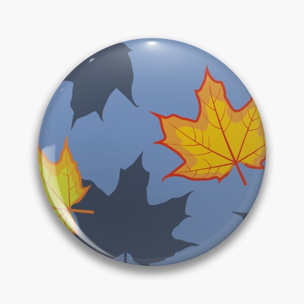 Aperçu de l'œuvre Feuilles d'érable d'automne sur fond bleu créée et vendue par ReflectedCrafts.