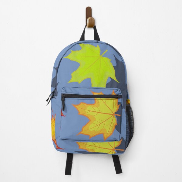 Item preview, Autumn maple leaves on blue background  designed and sold by ReflectedCrafts.