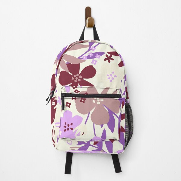 Item preview, Colourful Retro Purple Tropical Flower Pattern | Floral Leaves Flowers Botanical: designed and sold by LifeAndWonder.