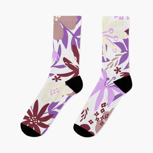 Item preview, Patrón de flor tropical púrpura retro colorido | Floral Hojas Flores Botánico: designed and sold by LifeAndWonder.