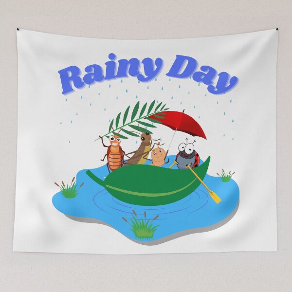 Item preview, Rainy Day (Funny Bugs) designed and sold by Elvira Hyvönen.