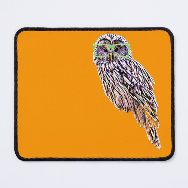Item preview, Orange Nerdy Birdie/Kawaii Pets/Owl In Green Glasses/Cute Baby Bird With Pastel Paint Strokes/Adorable Luxury Home Décor/Children/Adults/Cottage Country Decoration designed and sold by ChristabellaWwMS.