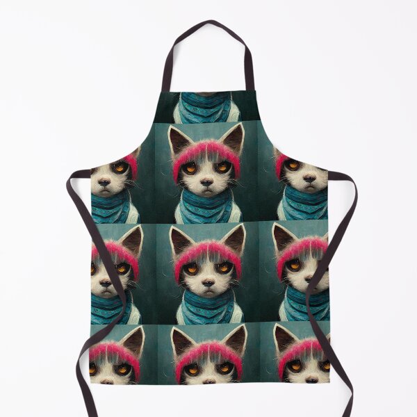 Item preview, Blue-Scarf Pink-Haired Punk-Rock Cat designed and sold by bradzangwill.
