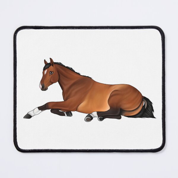 Item preview, Bay horse laying down designed and sold by JayArtsyCo.