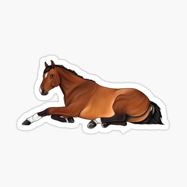 Aperçu de l'œuvre Cheval bai fixant créée et vendue par JayArtsyCo.