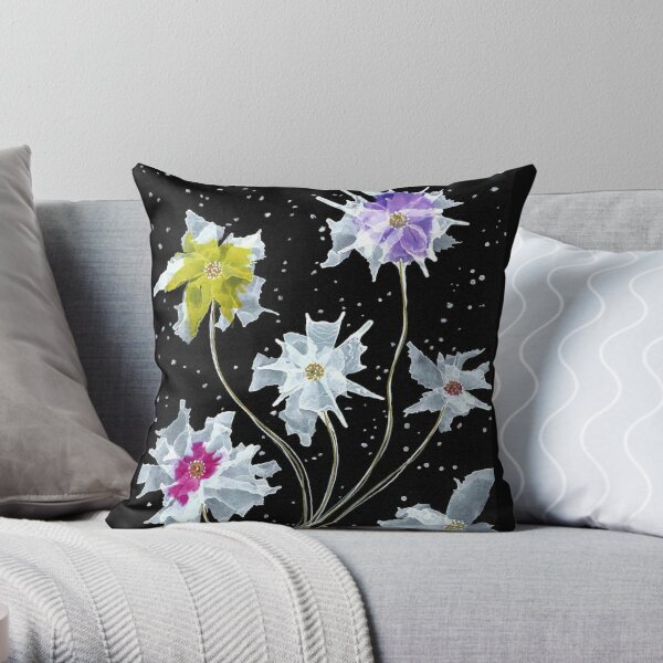 Flowers for Laura Alcohol Ink Art Throw Pillow