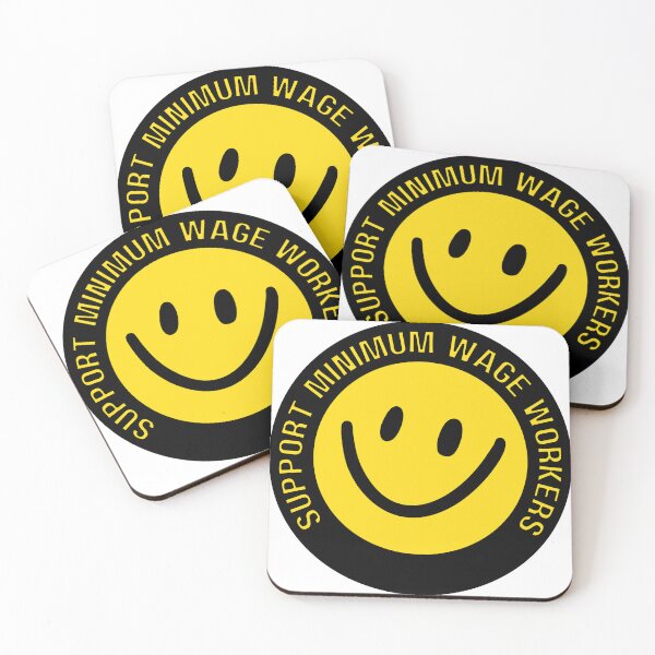 Item preview, Support Minimum Wage Workers Black And Yellow Badge designed and sold by Pink Ribbon.