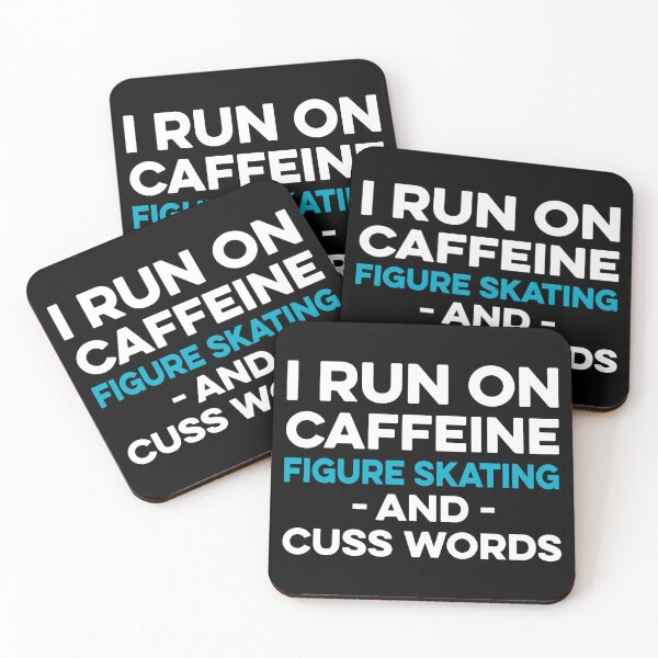 Item preview, I Run on Caffeine Figure Skating and Cuss Words designed and sold by TendyTees.
