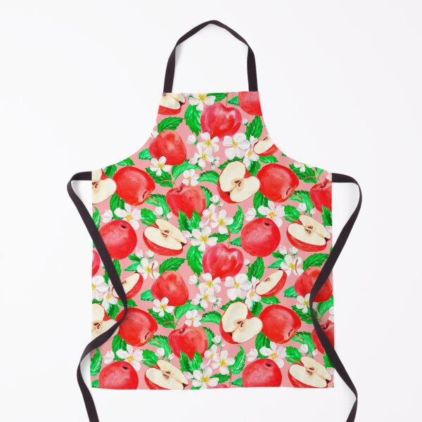 Item preview, Kitchy Vintage 1940-1950 Red Apple & Apple Blossom Pink Pattern - Mid Century Style Design Aesthetic designed and sold by jamie Omahen.