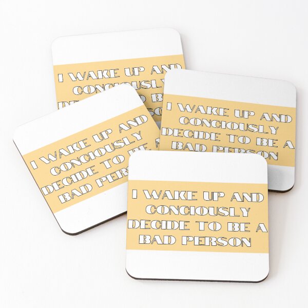 Item preview, I decide to be a bad person yellow badge designed and sold by Pink Ribbon.