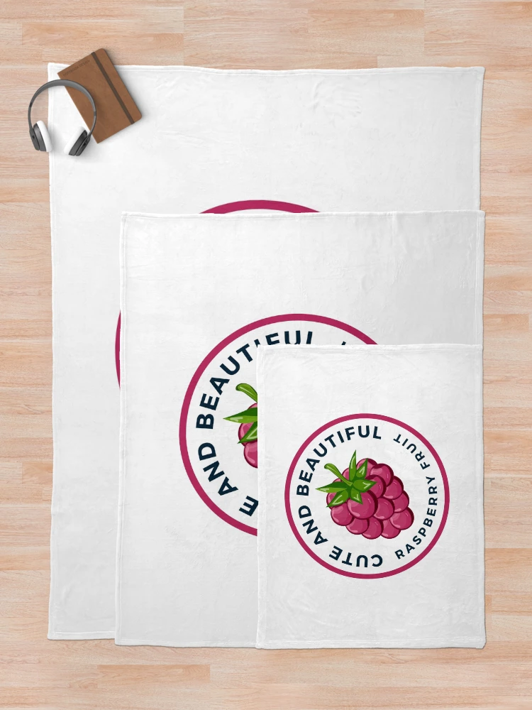 Thumbnail 5 of 6, Throw Blanket, Cute And Beautiful Raspberry Fruit designed and sold by Riverside-Moon.