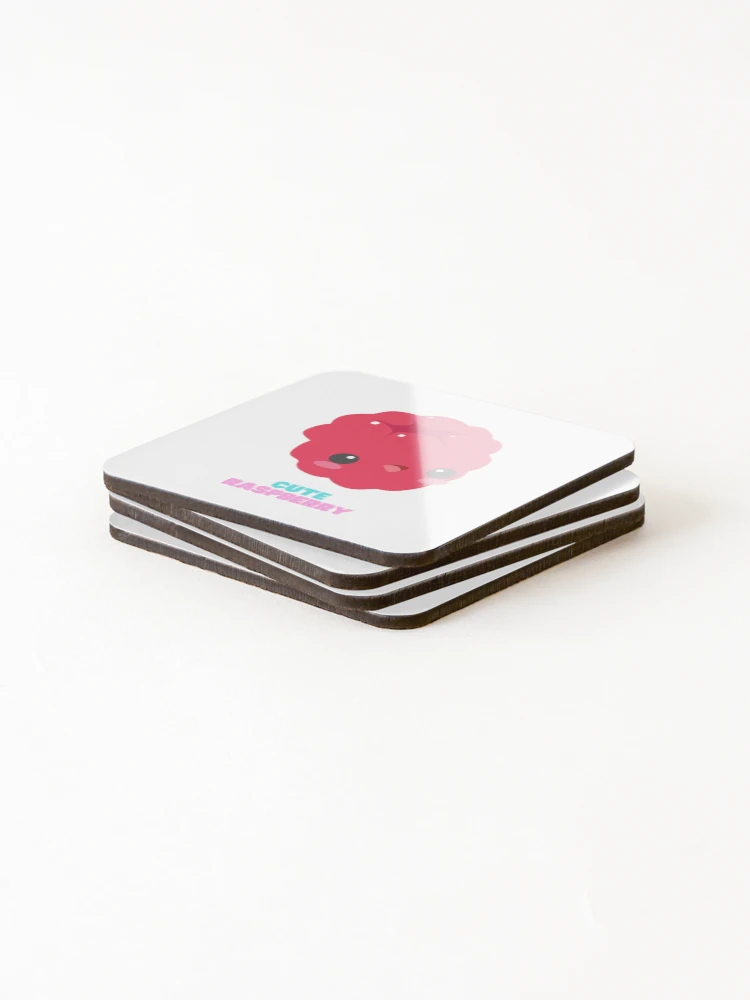 Thumbnail 4 of 5, Coasters (Set of 4), Cute And Beautiful Raspberry Fruit designed and sold by Riverside-Moon.